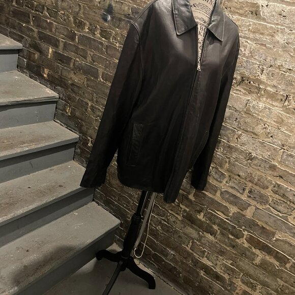 Andrew Marc Dark Brown Leather Jacket Men’s Size L (Good Condition) - Picture 2 of 15